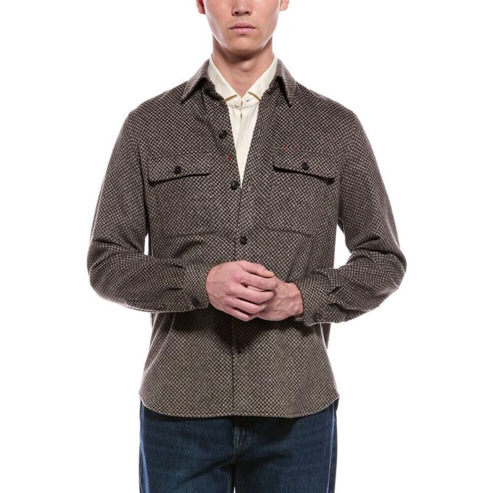 Isaia Mens  Cashmere Shirt, Brown